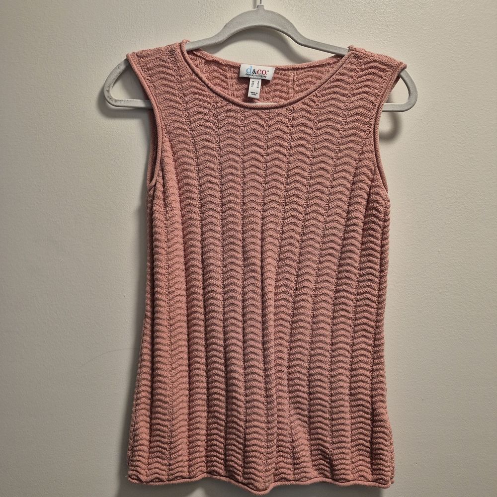 d & Co denim company  Women's Textured Pink Tank Top